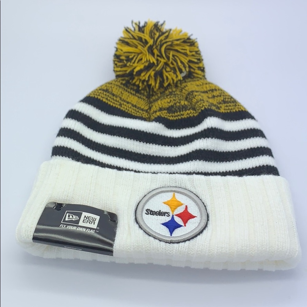 Brand new New Era Steelers Beanie hat with Pom
